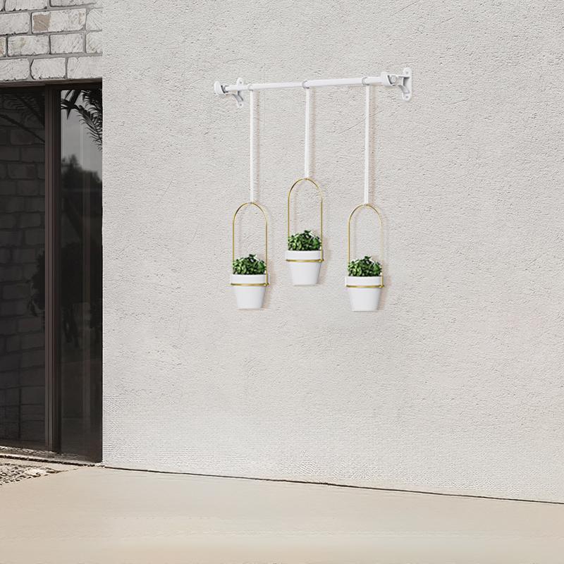 GREENYHAVEN Hanging Planter Set - White