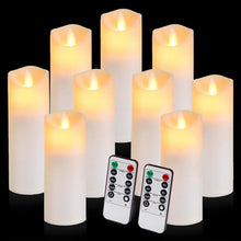 Load image into Gallery viewer, Flameless Remote Controlled Electronic Candle Set of 9 - Ivory
