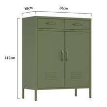 Load image into Gallery viewer, Fraser Country Milan Metal Cabinet With Drawers - Olive Green