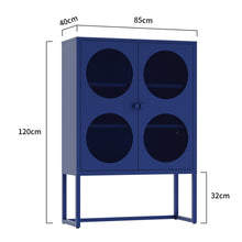 Load image into Gallery viewer, Fraser Country Milan Metal Cabinet With Two Mesh Doors - Navy Blue
