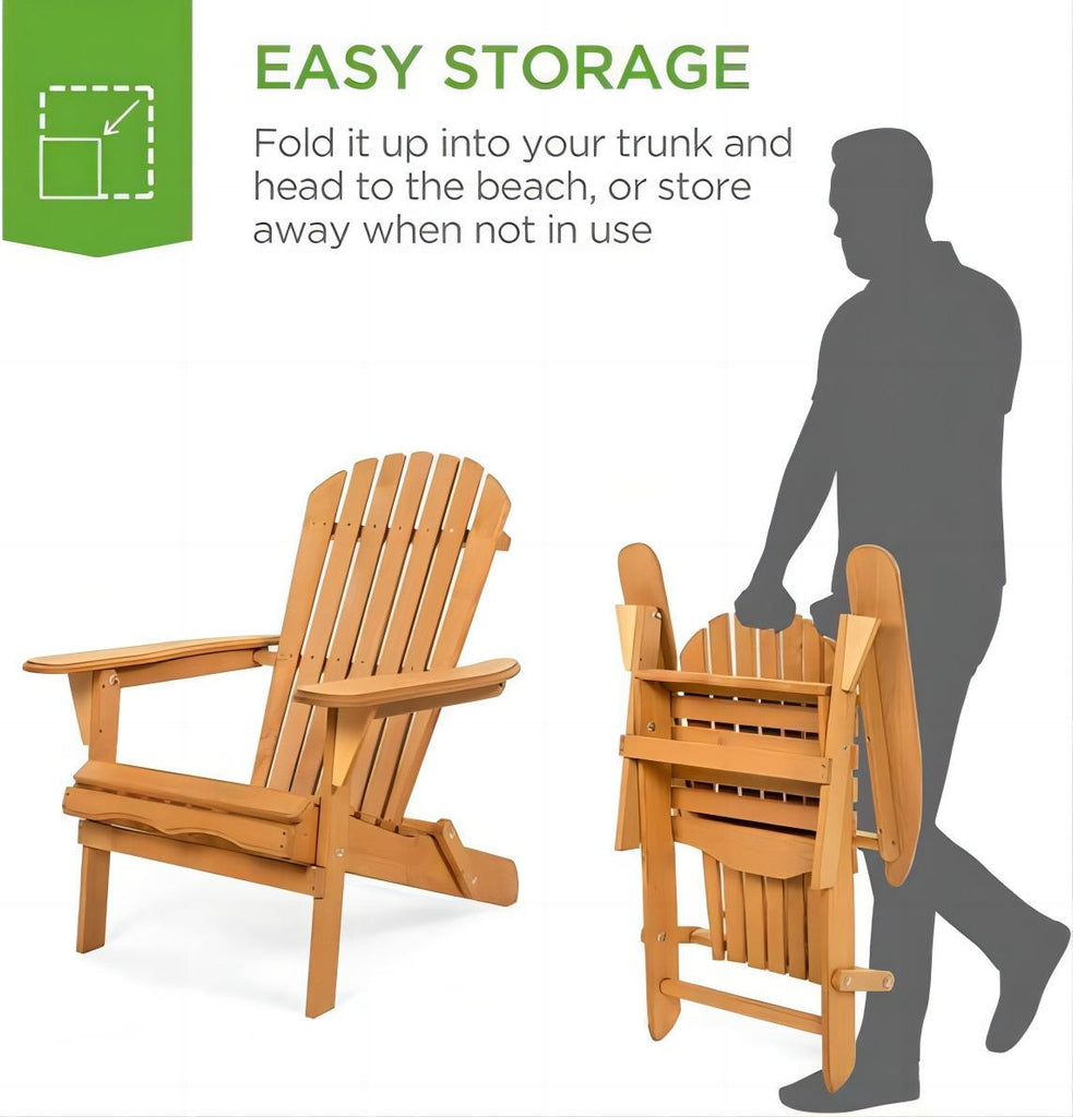 Solid Wood Folding Adirondack Chair