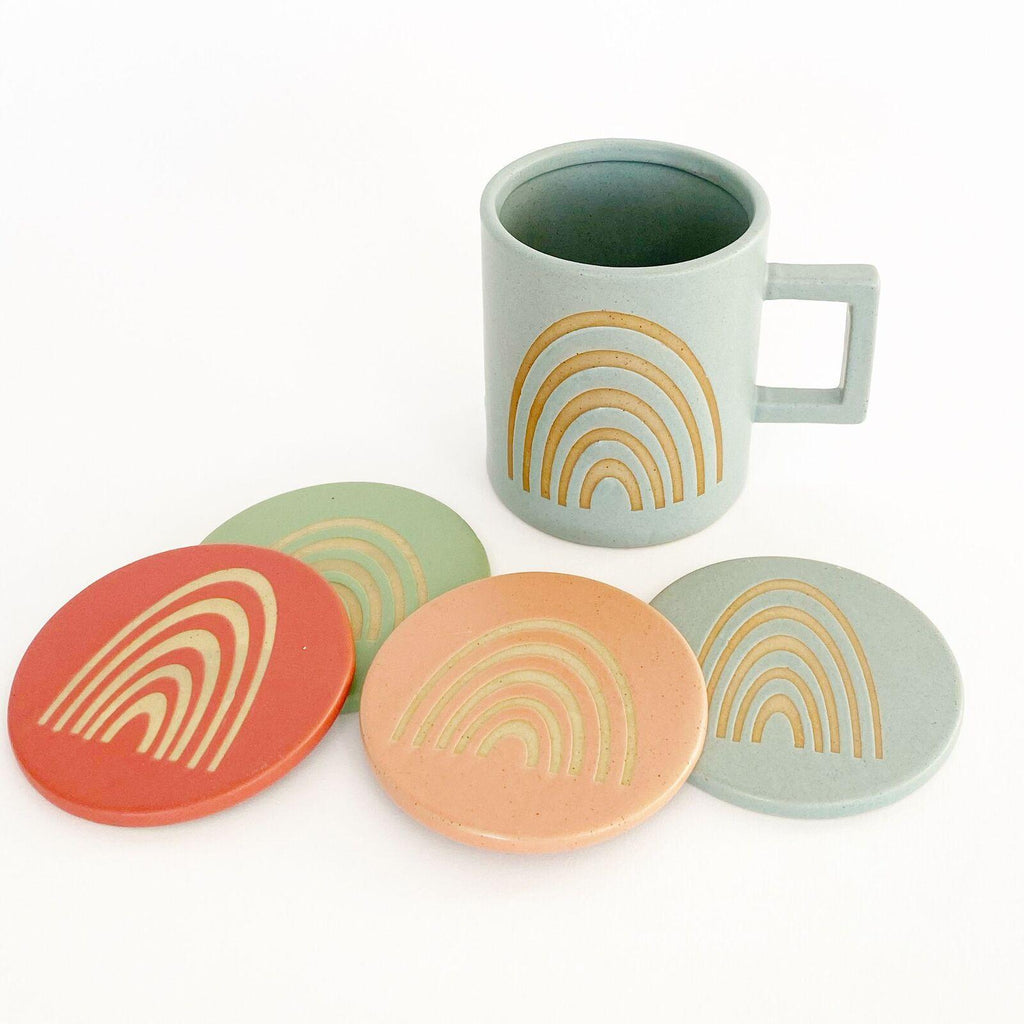 Urban Products: Shae Rainbow Mug - Green Blue (Set of 2)