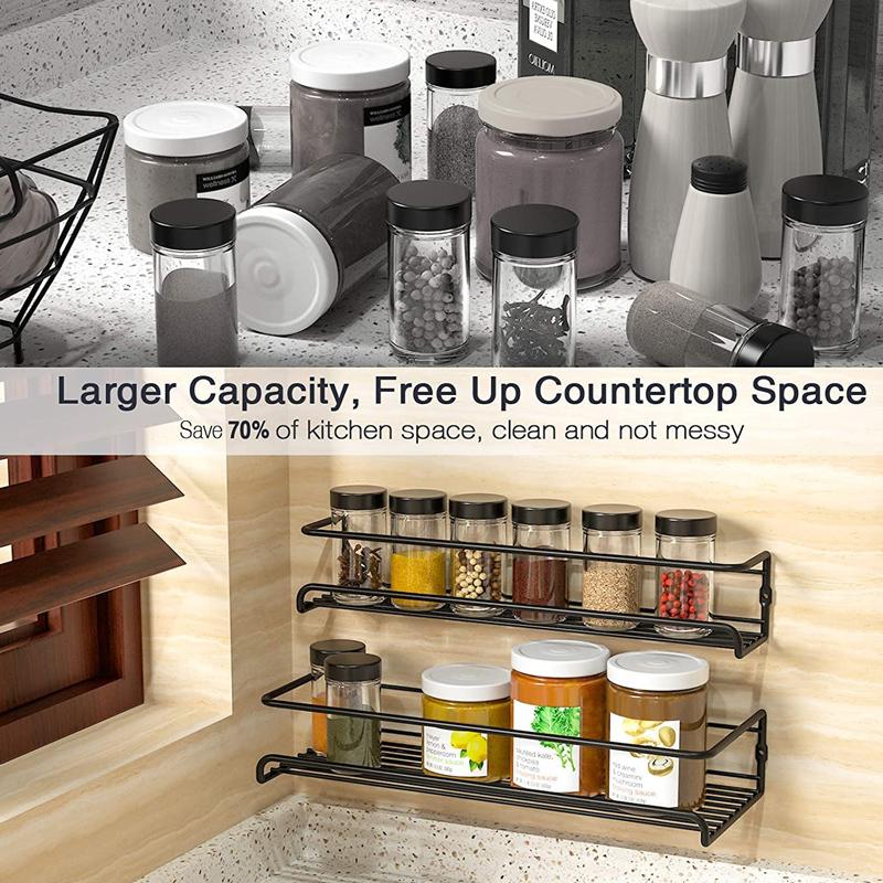 Wall Mount Spice Rack Organizer Set - (4-Piece)