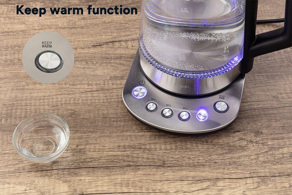 Kogan 1.7L Double Wall Glass Kettle with Digital Base