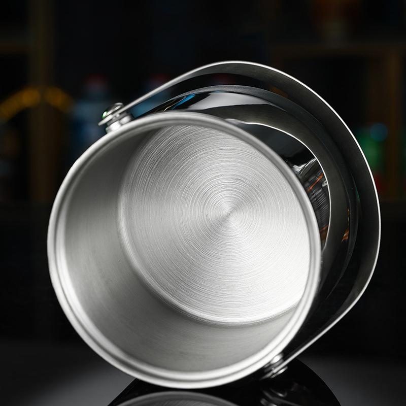 STORFEX 1.4L Stainless Steel Insulated Ice Bucket with Clip and Removable Strainer