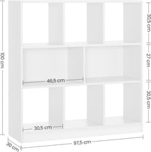 Load image into Gallery viewer, Vasagle Wooden Free Standing Bookcase with Open Cubes and Shelves - White