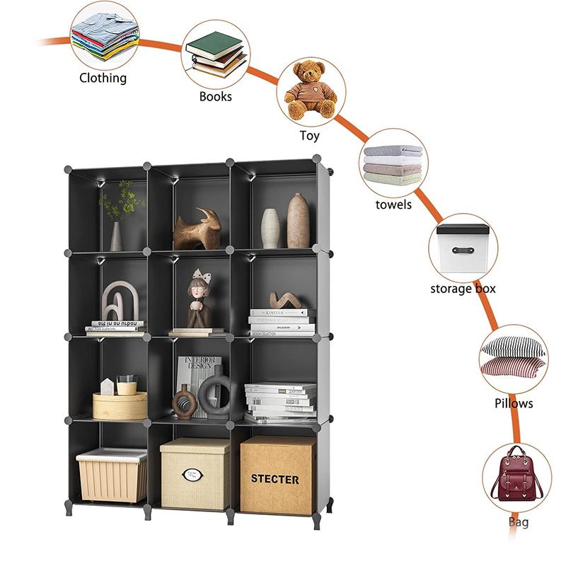STORFEX 12 Cubes Storage Organizers - Black
