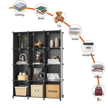 Load image into Gallery viewer, STORFEX 12 Cubes Storage Organizers - Black