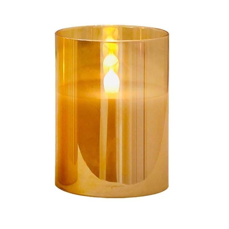 Flameless LED Flickering Candle Lights 3 Set - Brown