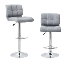 Load image into Gallery viewer, Fraser Country Adjustable Swivel Fabric Cushion Backrest Bar Stool (2 Pack) - Grey