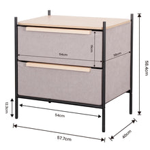 Load image into Gallery viewer, Fraser Country 2 Drawer Byra Nightstand - Light Grey &amp; Black