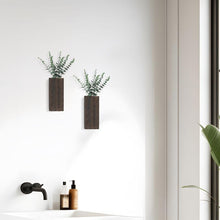 Load image into Gallery viewer, GREENYHAVEN 2 Pack Wall Planter Vase with Artificial branches - Wood
