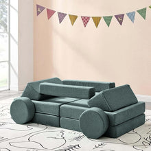 Load image into Gallery viewer, Fraser Country 14 Piece Modular Double Kids Play Sofa Grey
