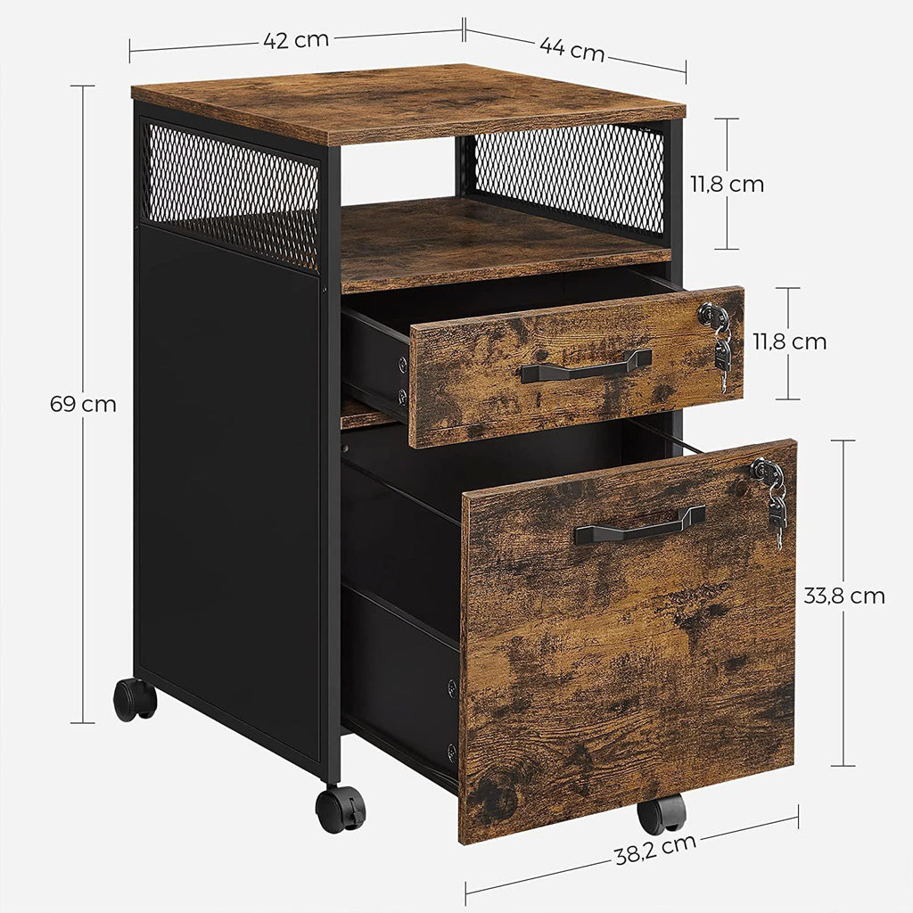 VASAGLE File Cabinet with 2 Lockable Drawers
