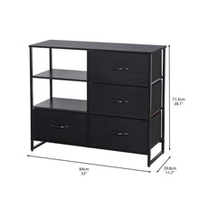 Load image into Gallery viewer, Ovela 4 Drawer Storage Chest With Shelf - Nordic Black
