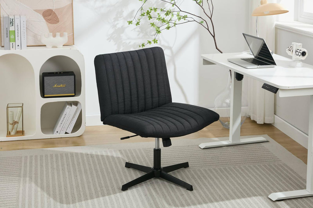 Gorilla Office- Ribbed Faux Linen Office Chair Black