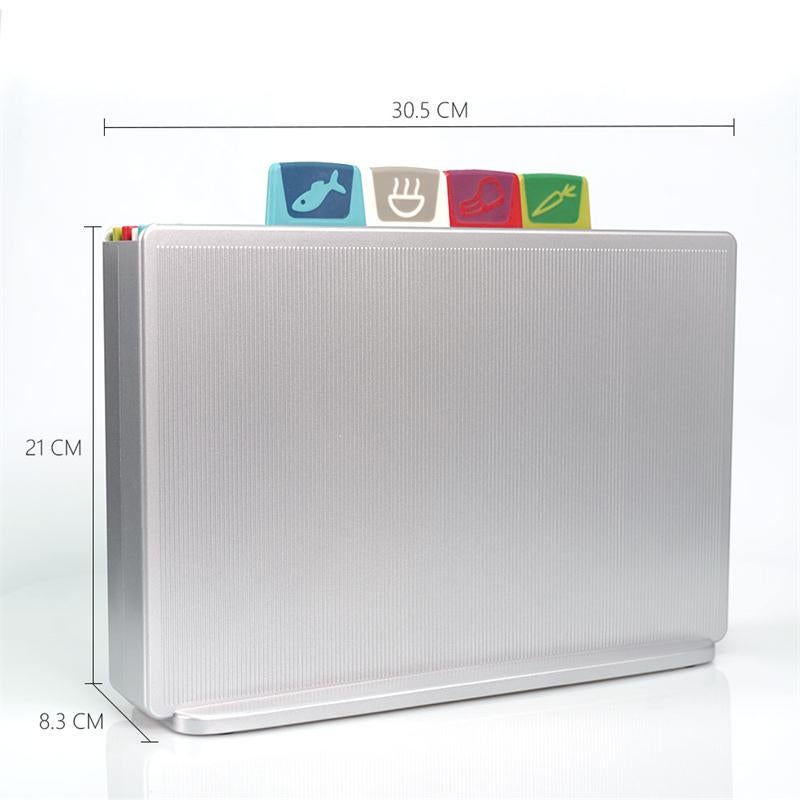 Chopping Board Set with Stand (5 Piece Set)