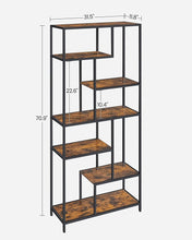 Load image into Gallery viewer, VASAGLE 6-Tier Bookshelf - Rustic Brown