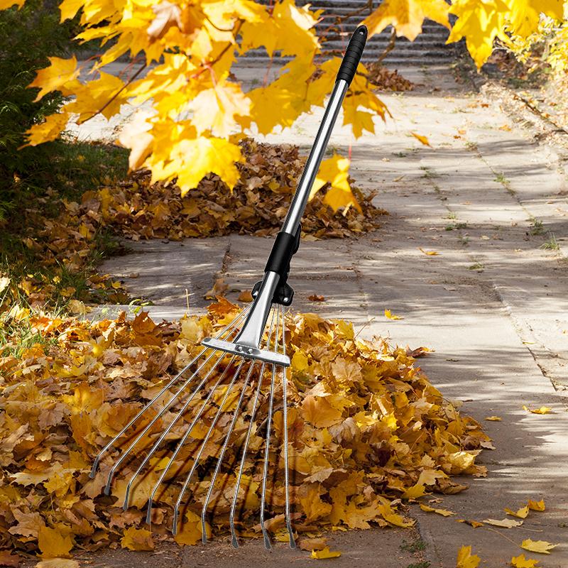 GREENHAVEN 2pcs Long Handle Outdoor Rake