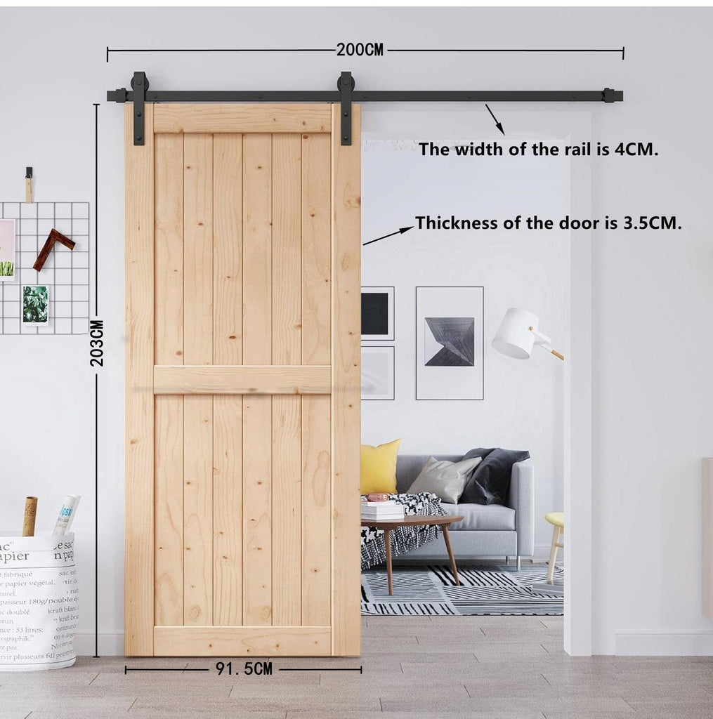 Fraser Country Wood Barn Door with Installation Hardware Kit