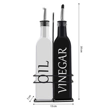Load image into Gallery viewer, COOKOZZY Oil and Vinegar Glass Dispenser Bottles - White + Black