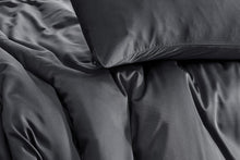 Load image into Gallery viewer, Ovela 100% Natural Bamboo Quilt Cover Set (Queen, Charcoal)