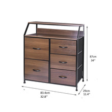 Load image into Gallery viewer, Ovela 5 Large Drawer Storage Chest - Nordic Walnut