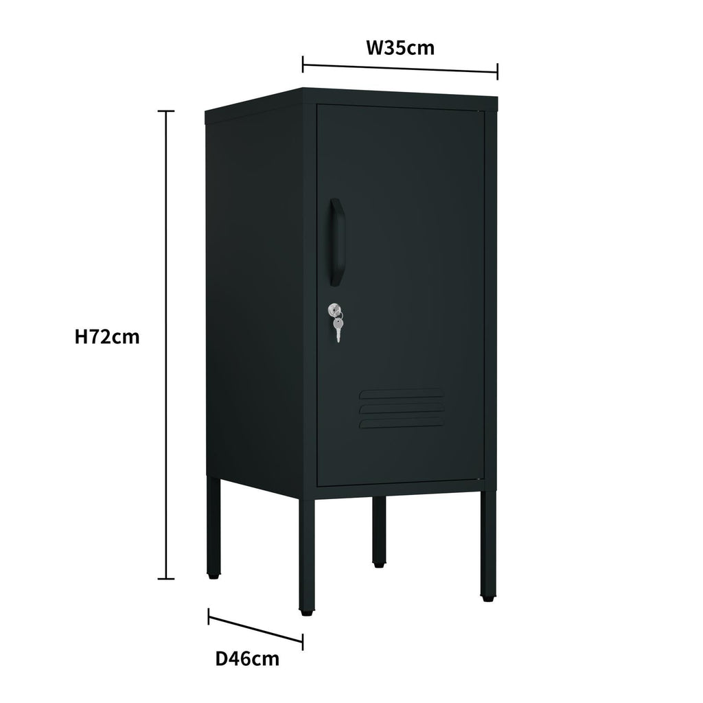 Fraser Country Milan Metal 1 Door Cabinet - Dark Granite Grey