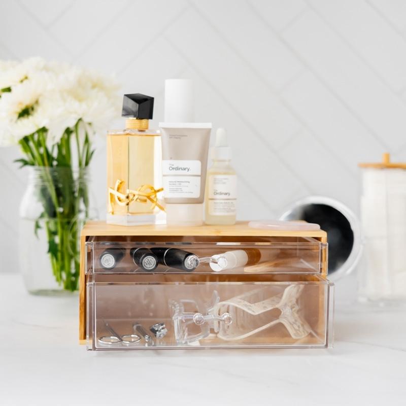 Seymours: Lyra Bamboo Clear 2 Drawer Storage