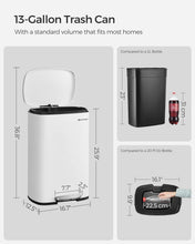 Load image into Gallery viewer, SONGMICS Stainless Steel Rubbish Bin - White (50L)