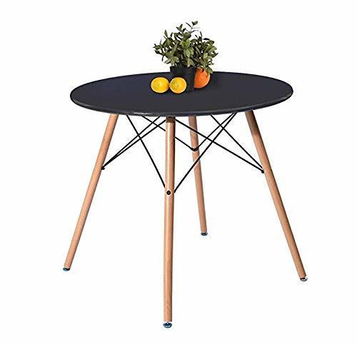 Fraser Country: Elegant Round Dining Table with Beech Wooden Legs - Black