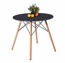Load image into Gallery viewer, Fraser Country: Elegant Round Dining Table with Beech Wooden Legs - Black