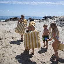 Load image into Gallery viewer, Sunnylife: Reclining Beach Chair - Mango Bay Golden Mustard Stripe