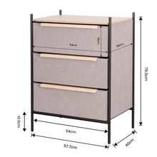 Load image into Gallery viewer, Fraser Country 3 Drawer Byra Dresser - Light Grey &amp; Black