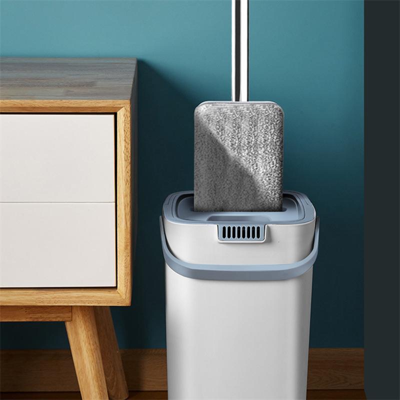 CLEANFOK Microfibre Mop with Bucket and 4 Washable Pads - White