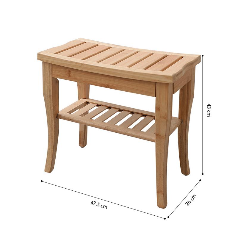 STORFEX 2-Tier Bamboo Shower Stool