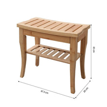 Load image into Gallery viewer, STORFEX 2-Tier Bamboo Shower Stool
