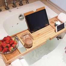 Load image into Gallery viewer, Expandable Bamboo Bathtub Tray