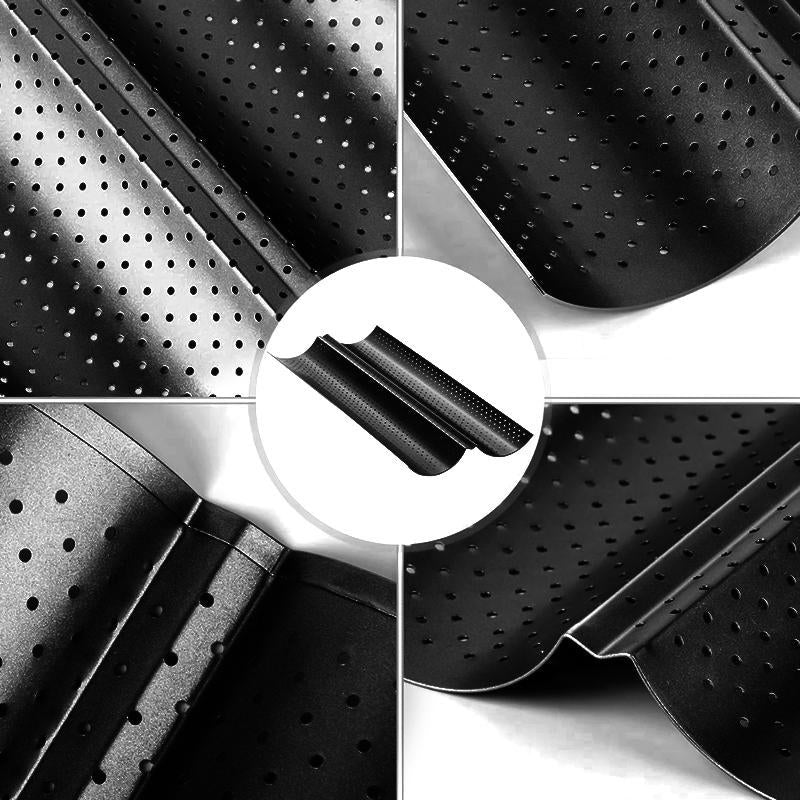 OZZYCOOK Non-stick Baguette Pans for Baking - Black