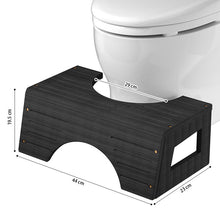 Load image into Gallery viewer, Non-Slip Bamboo Toilet Squat Stool - Black