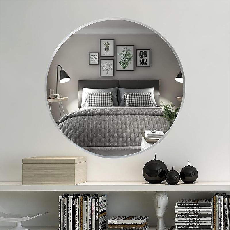 COMFEYA 60cm Silver Round Mirror