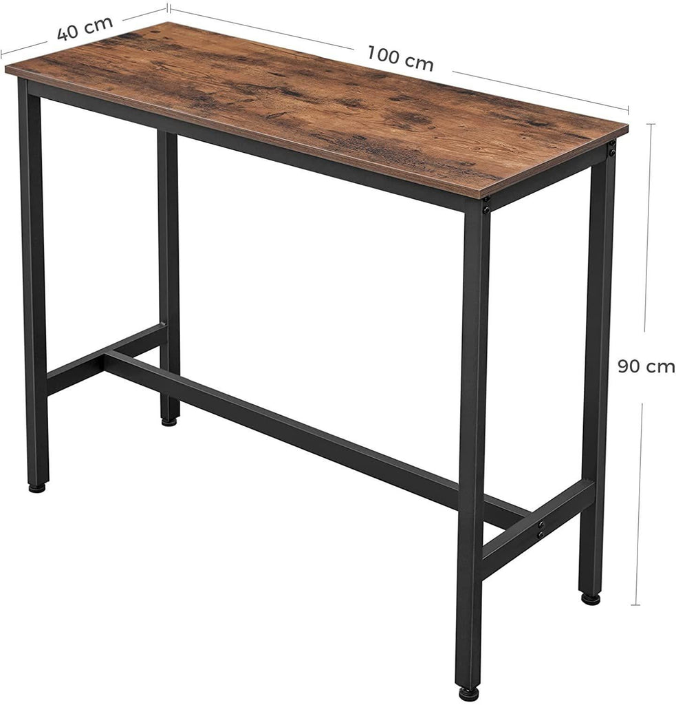 Vasagle Narrow Rectangular Bar Table - Rustic Brown