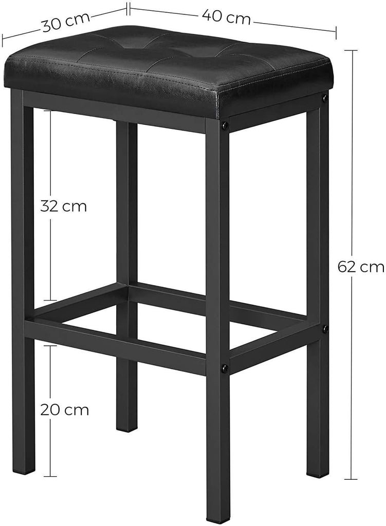 Vasagle : Set of 2 Bar Stools - Black