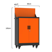 Load image into Gallery viewer, Fraser Country Milan Steel Tool Cart Cabinet - Orange &amp; Black