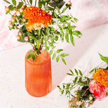 Load image into Gallery viewer, Sass &amp; Belle: Tall Fluted Glass Vase - Amber