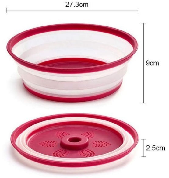 STORFEX Collapsible Microwave Cover and Fruit & Vege Strainer - Red