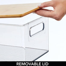 Load image into Gallery viewer, STORFEX Stackable Transparent Storage Organizer with Bamboo Lids Set of 3