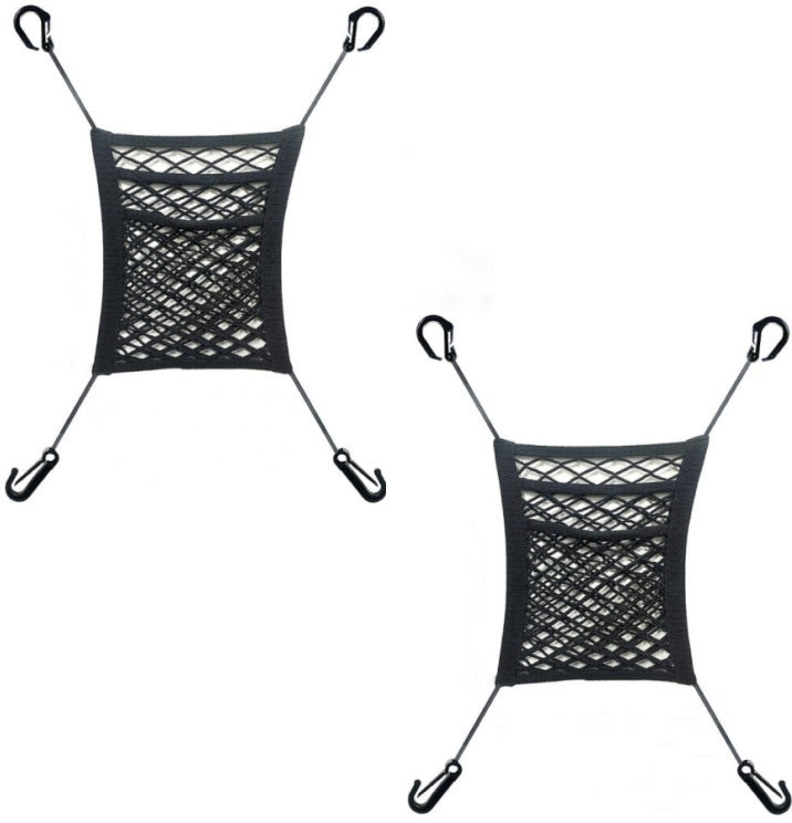 STORFEX Stretchable Car Net Barrier with Storage Mesh Pocket (2 Pack)