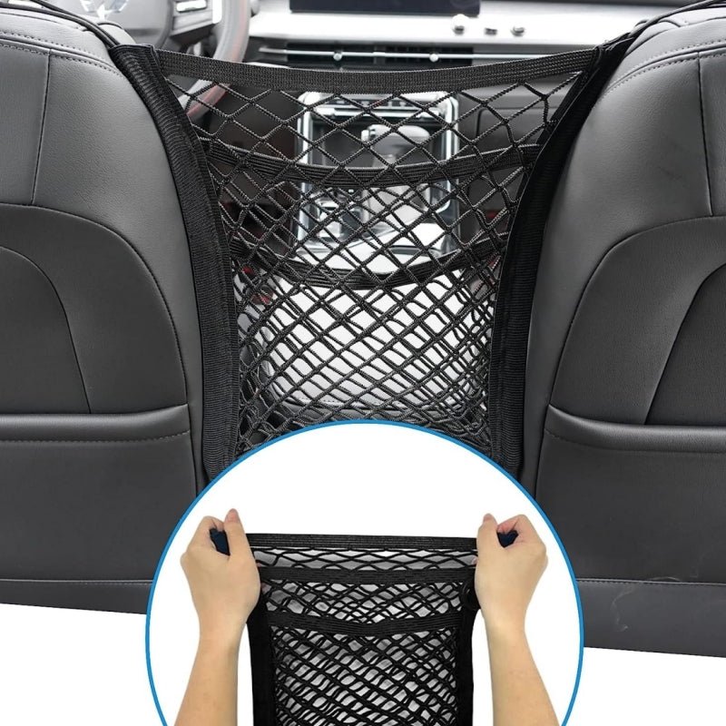 STORFEX Stretchable Car Net Barrier with Storage Mesh Pocket (2 Pack)