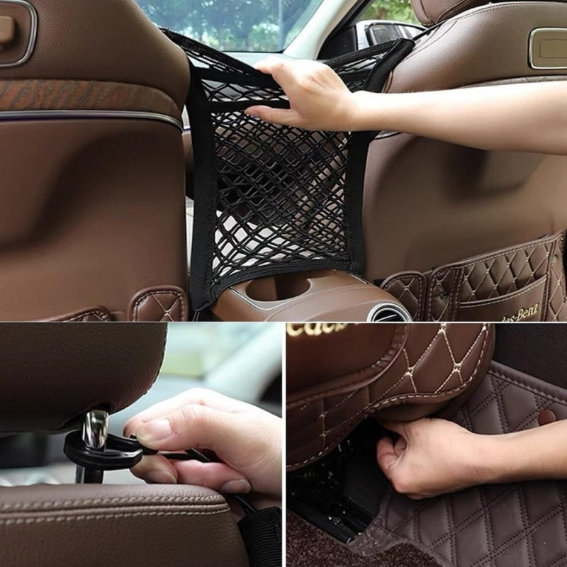 STORFEX Stretchable Car Net Barrier with Storage Mesh Pocket (2 Pack)